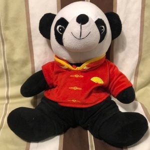 Regency Group Panda Bear Plush Red Gold Shirt Black Pants Embroidered